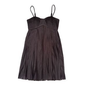 Calvin Klein Black Pleated Spaghetti Strap Mini Dress